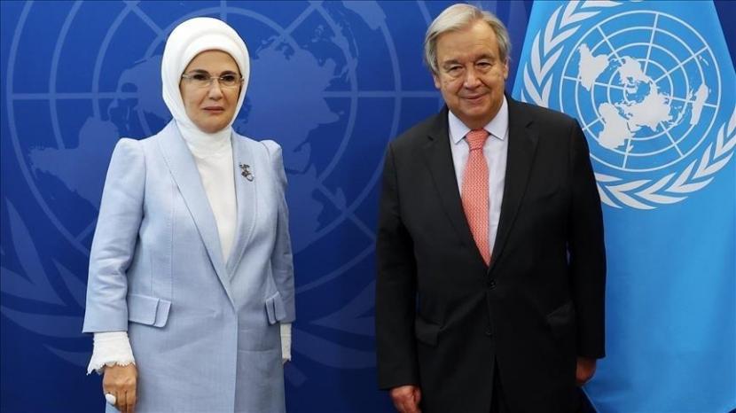 Sekretaris Jenderal PBB Antonio Guterres mengucapkan terima kasih kepada ibu negara Turki Emine Erdogan atas dukungan yang diberikan terhadap program zero waste