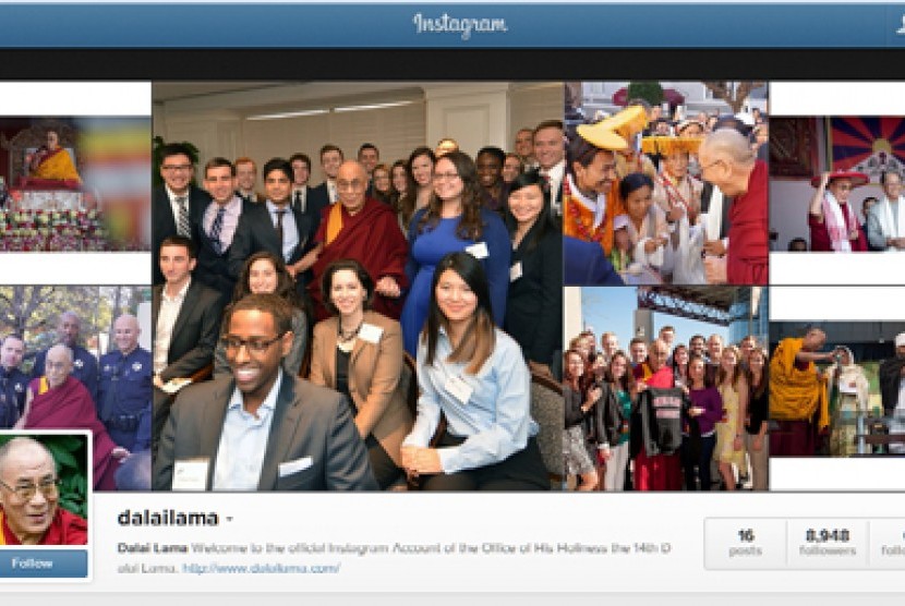 Akun Dalai Lama di Instagram