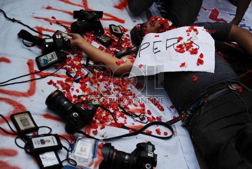 [ilustrasi] Aksi menolak kekerasan terhadap wartawan