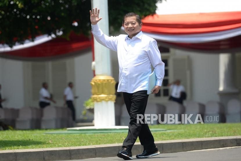 Diundang Ke Istana Kepresidenani. Politisi PPP Suharso Monoarfa tiba di Istana Kepresidenan untuk bertemu Presiden Joko Widodo, Jakarta, Selasa(22/10).
