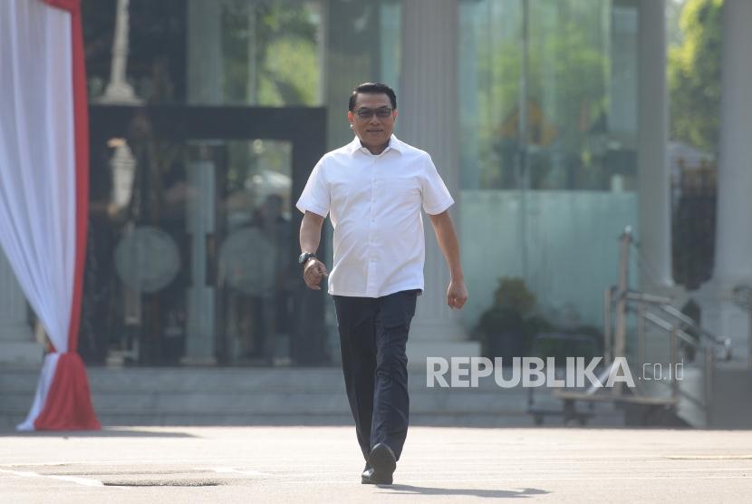 Diundang Ke Istana Kepresidenan. Mantan Kepala Staf Presiden Moeldoko tiba di Istana Kepresidenan untuk bertemu Presiden Joko Widodo, Jakarta, Selasa(22/10).