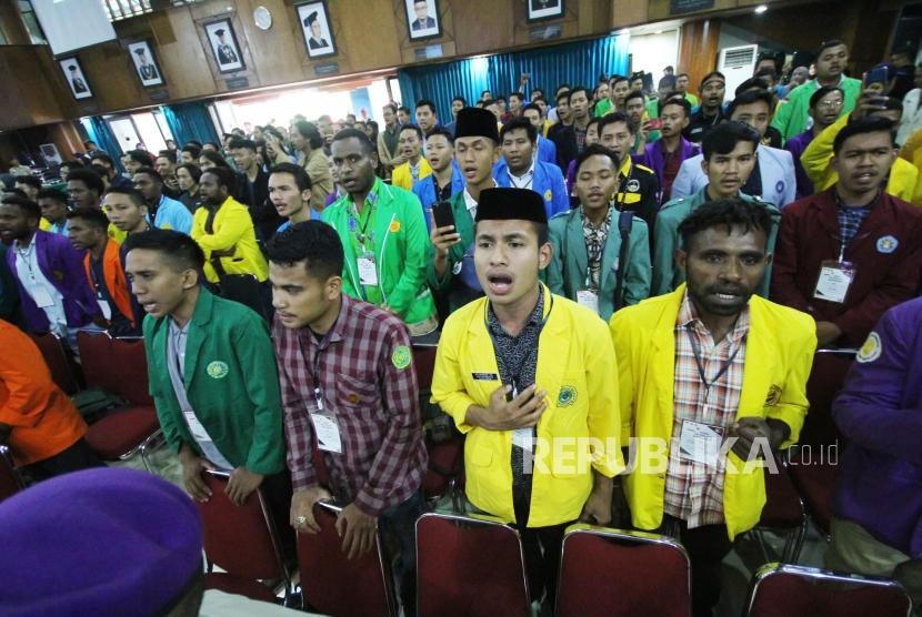 Ratusan mahasiswa yang tergabung dalam BEM Nusantara hadir saat Pratemu BEM Nusantara ke-XII.