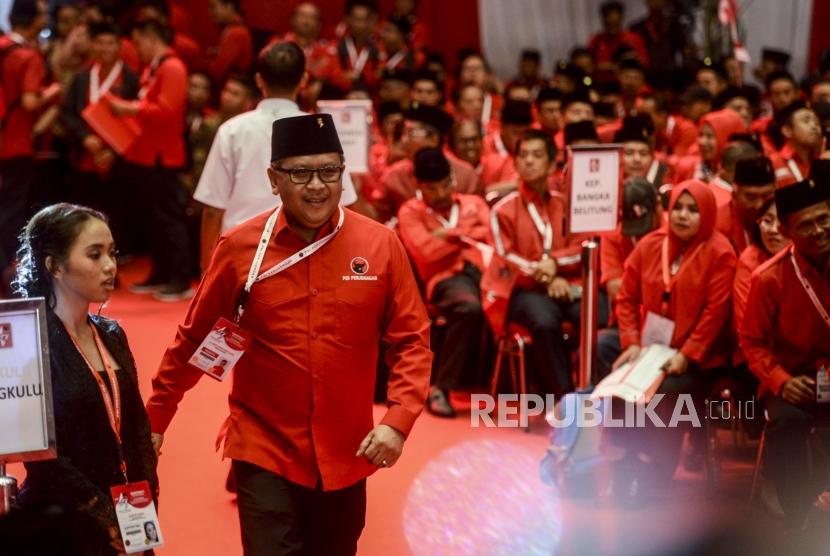 Kata Sekjen PDIP Soal 100 Hari Pemerintahan Jokowi. Foto: Sekjen PDIP Hasto Kristyanto saat menghadiri pembukaan Rapat Kerja Nasional (Rakernas) I PDIP di Jakarta, Jumat (10/1).