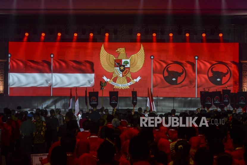 Suasana pembukaan Rapat Kerja Nasional (Rakernas) I PDIP di Jakarta, Jumat (10/1).