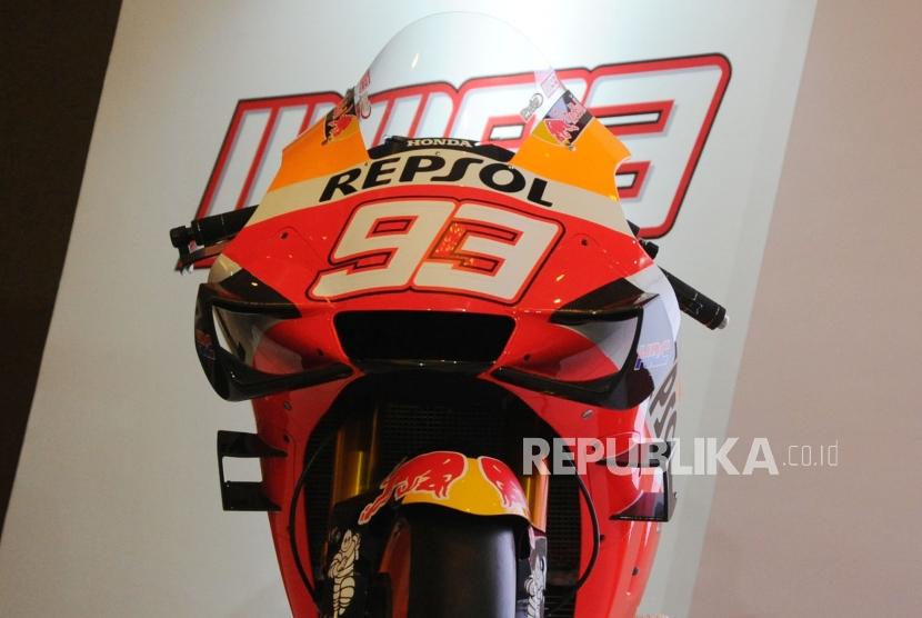 Motor tunggangan Marc Marquez yang membela tim Repsol Honda di balapan MotoGP.