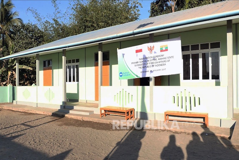 Sekolah Indonesia yang dibangun oleh PKPU untuk anak-anak etnis Rohingya di Rakhine State (Ilustrasi)