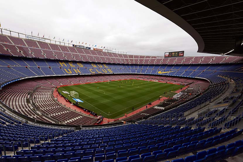 Pertandingan Barcelona melawan Las Palmas di Stadion Stadion Camp Nou, Ahad (1/10) malam WIB, berlangsung tanpa penonton.