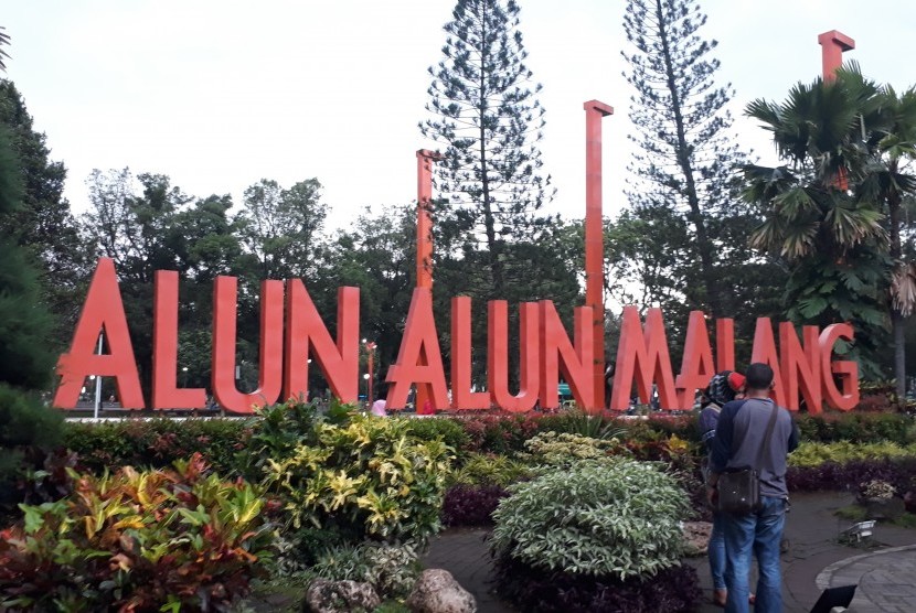 Suasana Alun-alun Kota Malang atau Alun-alun Kotak, Rabu (2/1).