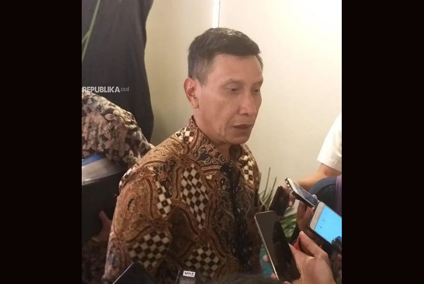 Wakil Direktur Utama PT BNI, Herry Sidharta pascapaparan kinerja BNI 2018 di Grha BNI, Jakarta Pusat, Rabu (23/1).
