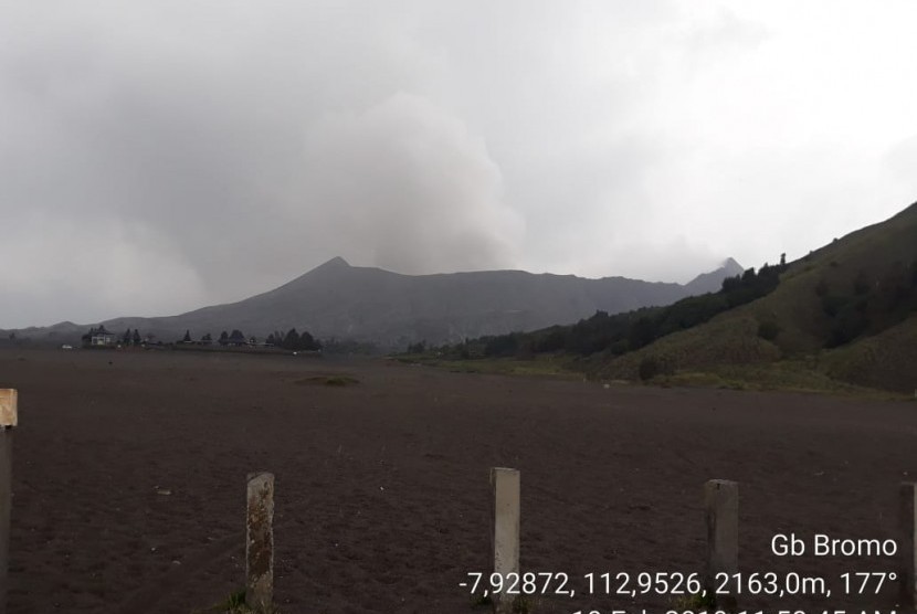 Kondisi Gunung Bromo, Selasa (19/2). 