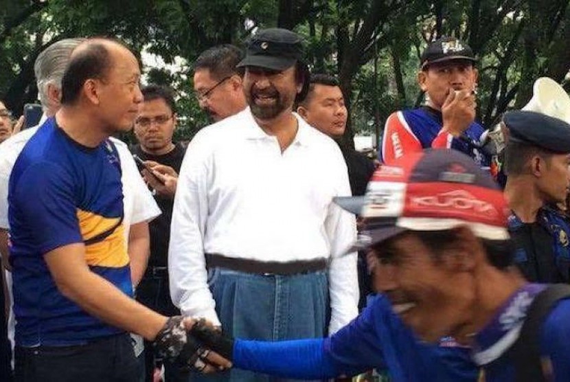 Ketua DPW Nasdem Jabar, Saan Mustopa bersama dengan Surya Paloh.