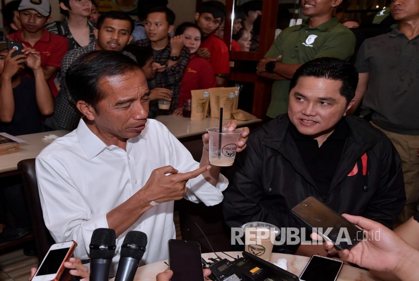 Presiden Jokowi dan Menteri BUMN Erick Thohir