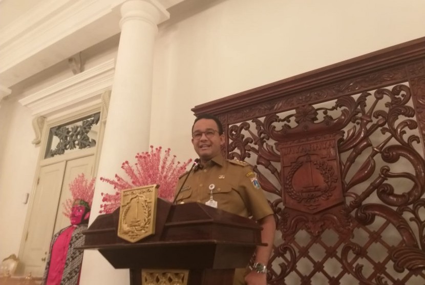 Gubernur DKI Jakarta Anies Rasyid Baswedan di Balai Kota, Jakarta Pusat, Senin (22/4).