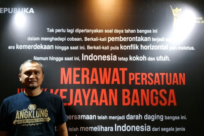 Manager Marketing Saung Angklung Udjo, Maulana dalam acara Tokoh Perubahan Republika, Jakarta, Rabu (24/4).