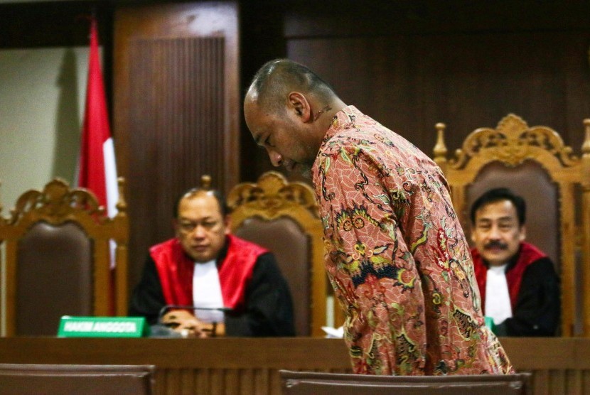 Terdakwa kasus dugaan suap penyaluran dana hibah di Kemenpora, Mulyana menjalani sidang dakwaan di Pengadilan Tipikor, Jakarta, Senin (6/5/2019). 