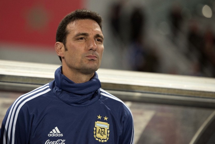 Pelatih timnas Argentina Lionel Scaloni.