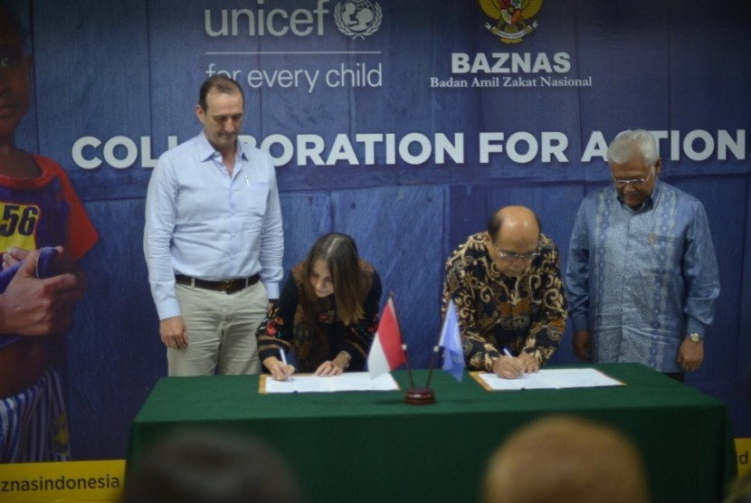 Penandatanganan perjanjian kerja sama antara Baznas dan UNICEF di Kantor Baznas, pada Jumat (5/7), fokus mereka membantu anak-anak di dalam negeri maupun anak-anak yang alami krisis kemanusiaan di negara-negara Organisasi Kerjasama Islam (OKI). 