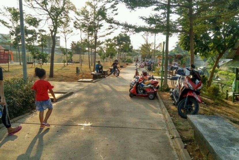 Kondisi terkini Taman Kalijodo, Jakarta Utara, Senin (8/7).