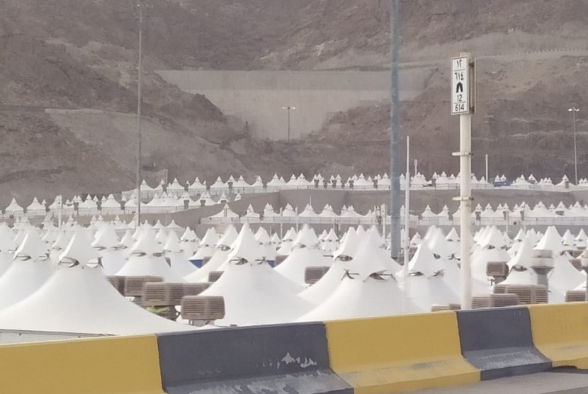 Arab Saudi memberikan perluasan jarak untuk jamaah haji di Arafah-Mina. Ilustrasi tenda Arafah.