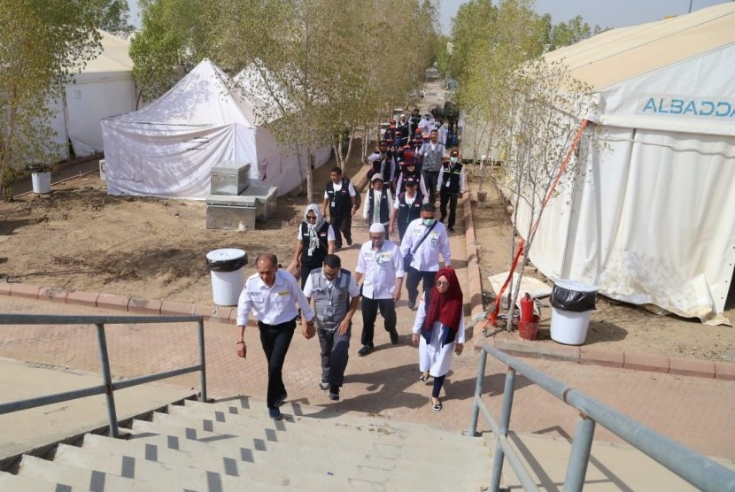 Tim Asistensi Kementerian Kesehatan mengunjungi sejumlah tempat di Arafah, Muzdalifah dan Mina (Armuzna). Kenjungan yang dilakukan pada Kamis (8/8) pagi waktu setempat.
