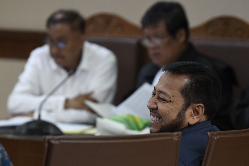 Terpidana kasus korupsi proyek KTP Elektronik Setya Novanto bersaksi pada sidang lanjutan kasus serupa dengan terdakwa Markus Nari di Pengadilan Tipikor, Jakarta, Rabu (2/10/2019).