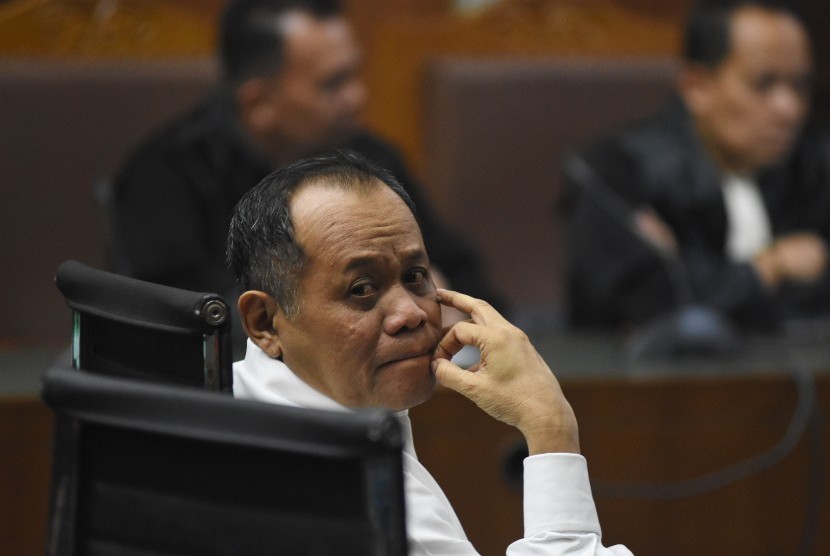 Terdakwa penyandang dana pembelian senjata api ilegal Habil Marati menjalani sidang lanjutan di Pengadilan Negeri Jakarta Pusat, Kamis (3/10/2019).