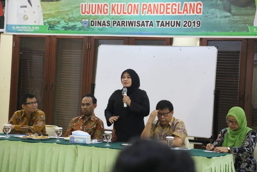 FGD penetapan warisan geologi geopark Ujung Kulon Pandeglang oleh Dinas Pariwisata Pandeglang di Carita, Pandeglang, Banten, (ilustrasi). 