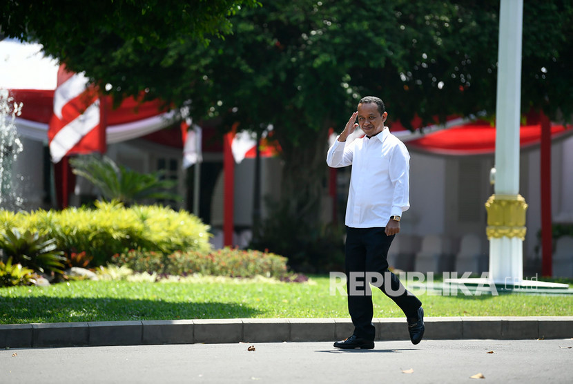 Mantan Ketua HIPMI Bahlil Lahadilia tiba di Kompleks Istana Kepresidenan di Jakarta, Selasa (22/10/2019). 