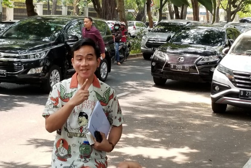 Gibran rangkabumi raka tiba di kediaman Megawati Soekarnoputri, Kamis (24/10) di Teuku Umar, Menteng, Jakarta Pusat.
