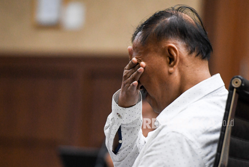 Terdakwa kasus korupsi KTP elektronik Markus Nari menjalani sidang lanjutan dengan agenda pembacaan tuntutan di Pengadilan Tipikor, Jakarta, Senin (28/10/2019). 