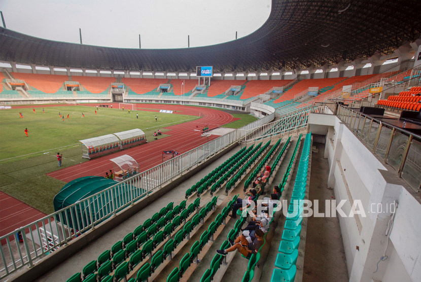 Suasana Stadion Pakansari di Cibinong, Kabupaten Bogor, Jawa Barat, Selasa (29/10/2019).