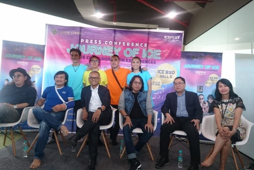 Konferensi pers Ice Fest Music Concert 2019 di Jakarta Selatan, Senin (11/11).