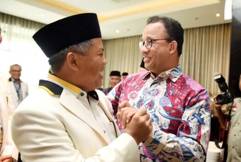 Gubernur DKI Jakarta Anies Baswedan menghadiri Rakornas PKS, di Hotel Bidakara, Tebet, Jakarta Selatan, Kamis (14/11).