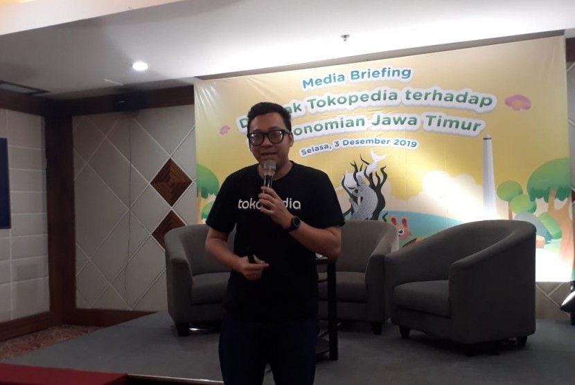 External Communications Lead Tokopedia, Ekhel Chanda Wijaya di Surabaya, Rabu (3/12).