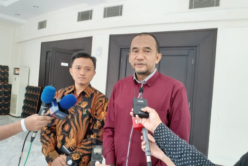 Kepala Presidium Mer-C  dr. Sarbini Abdul Murad usai menemui Wakil Presiden KH Maruf Amin di Kantor Wapres, Jakarta, Kamis (5/12).