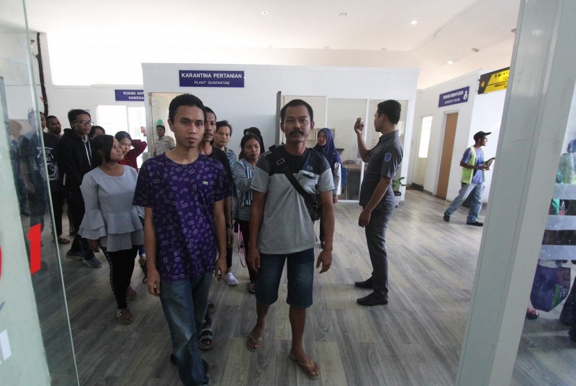 Sejumlah pekerja migran Indonesia (PMI) ilegal yang dideportasi 
