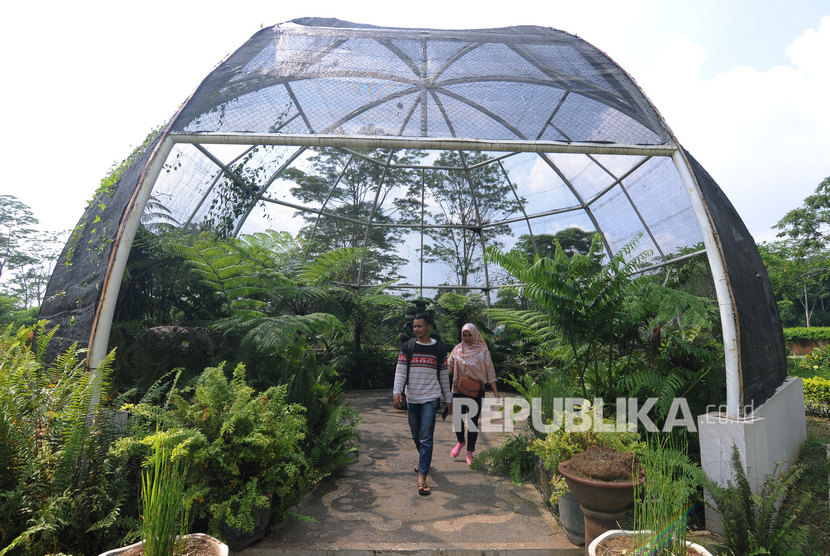 Sejumlah pengunjung berada di area Kebun Raya Indrokilo di Boyolali, Jawa Tengah. Pengunjung wisata di KR Indrokilo Boyolali capai 7.154 orang saat libur lebaran.