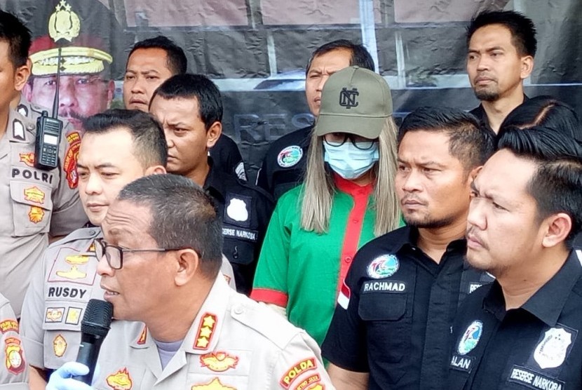 Konferensi pers terkait penangkapan artis Lucinta Luna terkait penyalahgunaan narkoba di Mapolres Metro Jakarta Barat, Rabu (12/2)