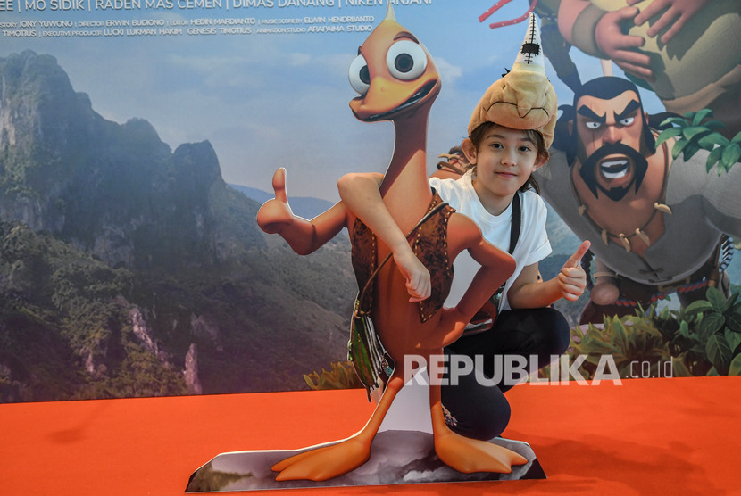 Aktris Mikhaela Lee Jowono berpose saat menghadiri acara Gala Premier film Animasi Riki Rhino di Jakarta. (Ilustrasi)