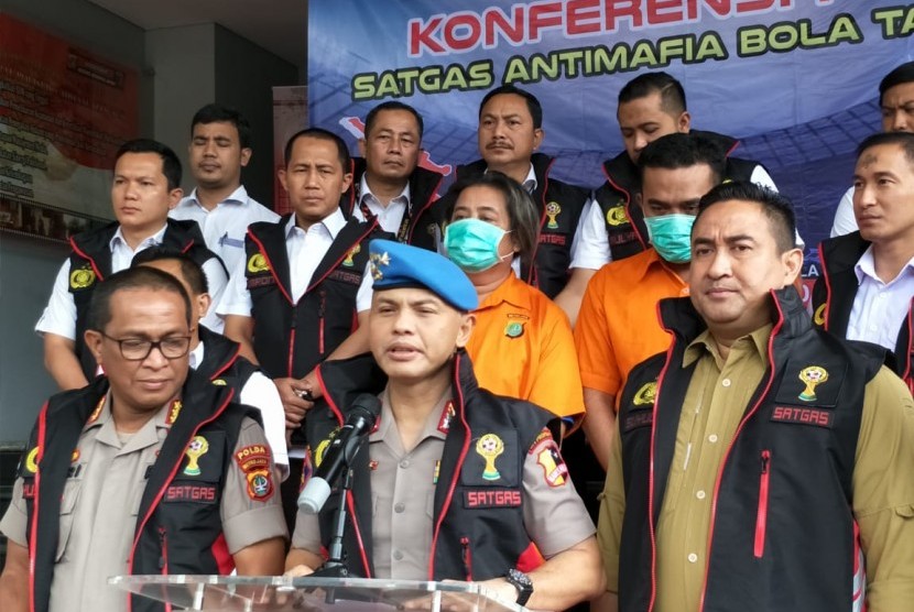 Kasatgas Anti Mafia Bola, Brigjen Hendro Pandowo saat ditemui di Mapolda Metro Jaya, Rabu (26/2).