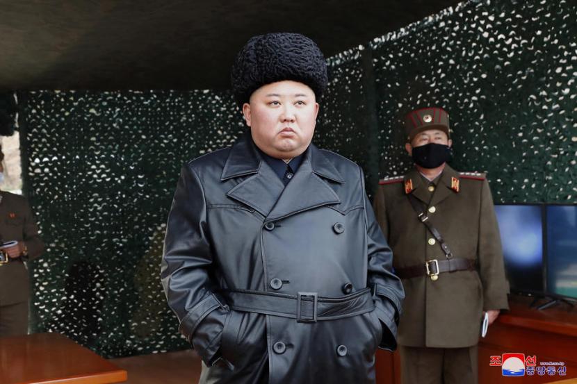 Pejabat Korut dan AS sebut Kim Jong-un sedang menghindar dari corona. Ilustrasi.