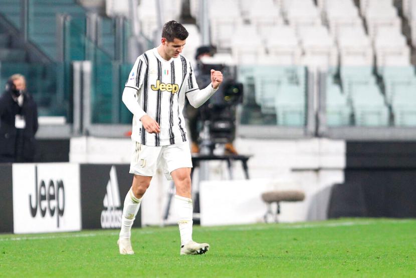 Pemain depan Juventus Alvaro Morata.