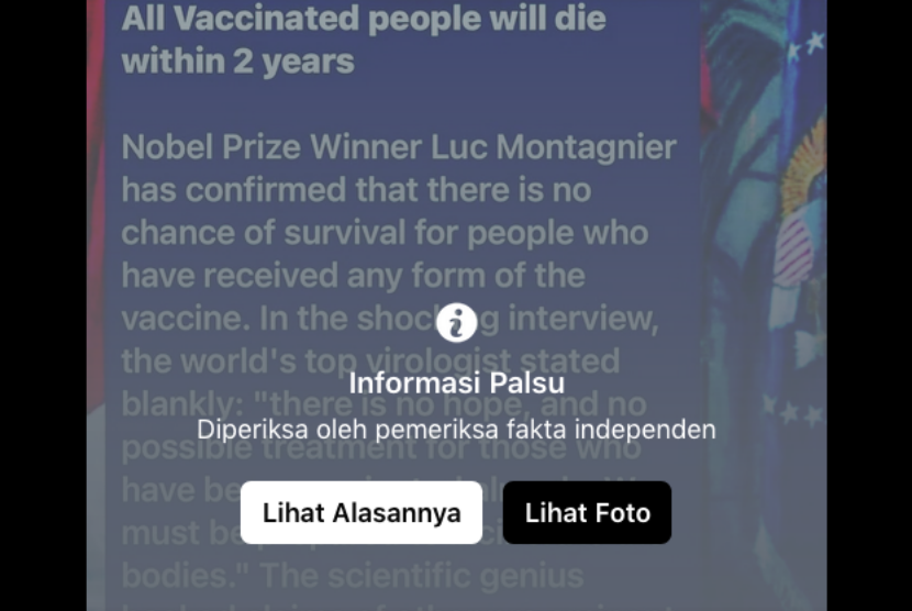 Unggahan yang mencatut nama peraih Nobel Luc Montagnier beredar luas di media sosial, termasuk Facebook.
