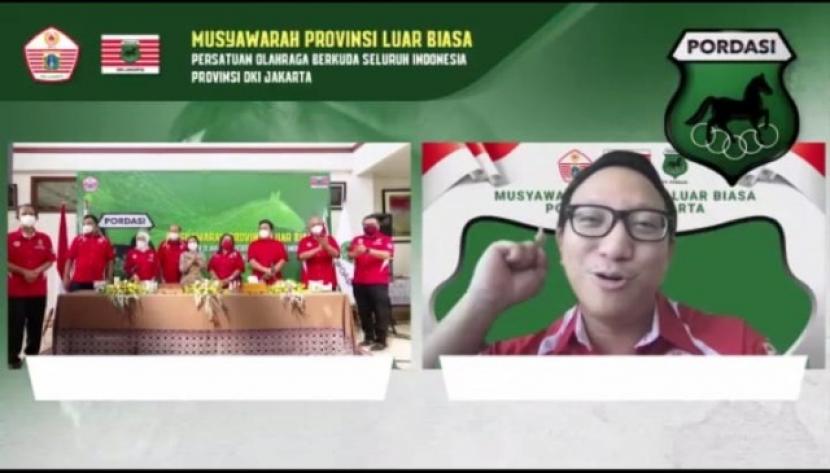 Aryo Djojohadikusumo (kanan) Ketua terpilih Pordasi DKI Jakarta berkomitmen memajukan olah raga berkuda di DKI Jakarta 