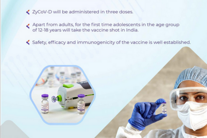 Perusahaan farmasi India Zydus Cadila mengembangkan vaksin Covid-19 ZyCoV-D.