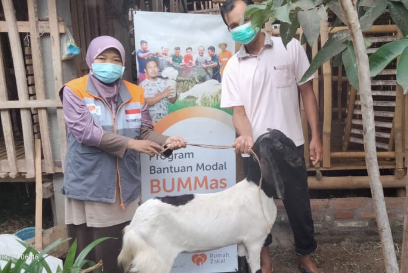 Rumah Zakat kembali menyalurkan bantuan modal usaha berupa satu ekor induk kambing kepada Penerima Manfaat (PM) di Desa Berdaya Trenggalek, Sabtu (21/8).