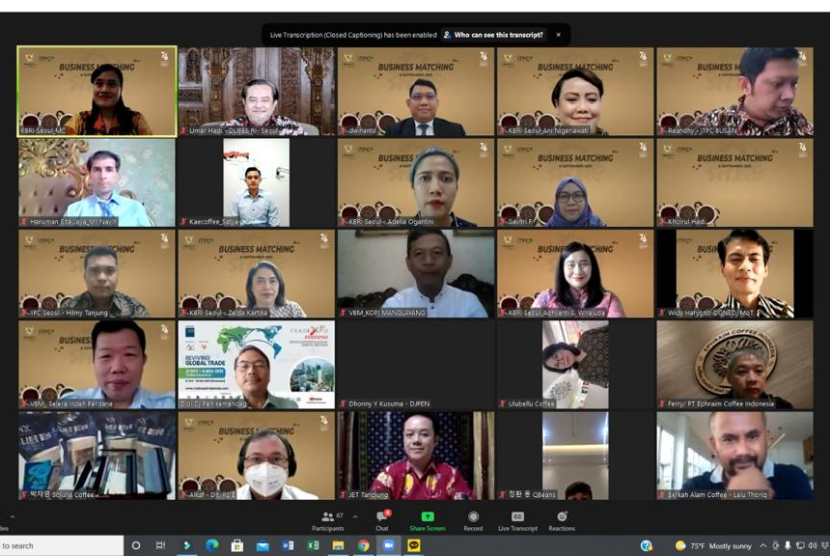 Virtual Business Matchmaking (VBM) digelar secara daring, Rabu (8/9). 