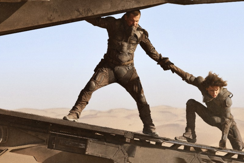 Salah satu adegan dalam film Dune. Kisah antarplanet itu akan diputar di bioskop pada 13 Oktober.