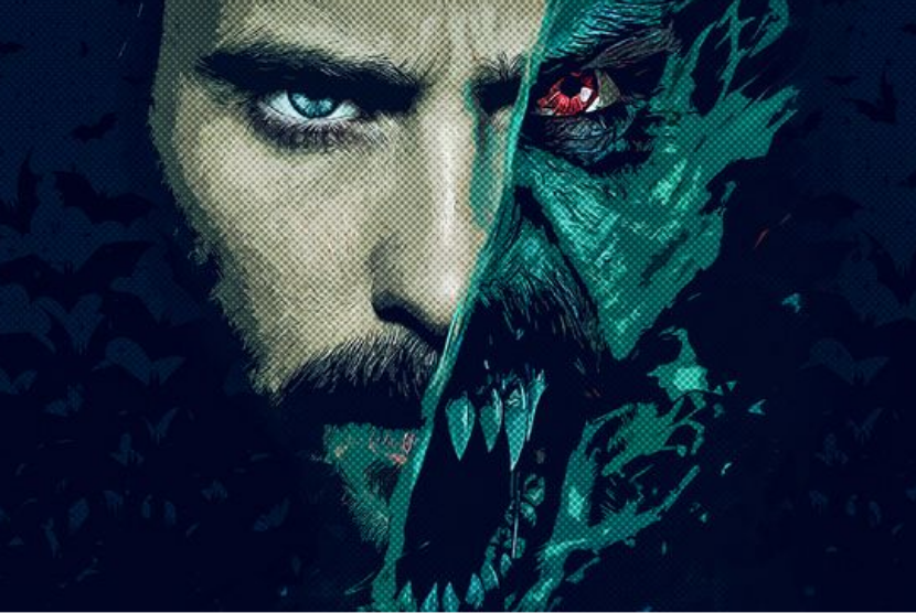 Poster film Morbius. Morbius yang diperankan Jared Leto tayang mulai 1 April 2022 di AS.