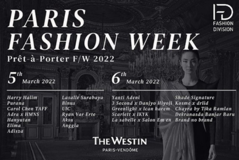 Dalam unggahan di Instagramnya, desainer Anggia mengumumkan keikutsertaannya dalam Paris Fashion Week 2022.